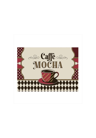 Caffè Mocha Retro Poster Tasarım Mdf Tablo