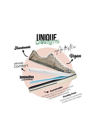 Kadın Vegan Deri Çok Renkli Sneakers - Birds Of The Castle Tasarım