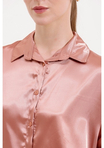 Bigdart 3985 Oversize Saten Gömlek - Camel 3985bgd19-278-14518 001