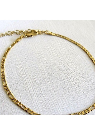 Kadın Altın Gold Renk Klasik Figaro Halhal Bileklik 4 Mm Altın