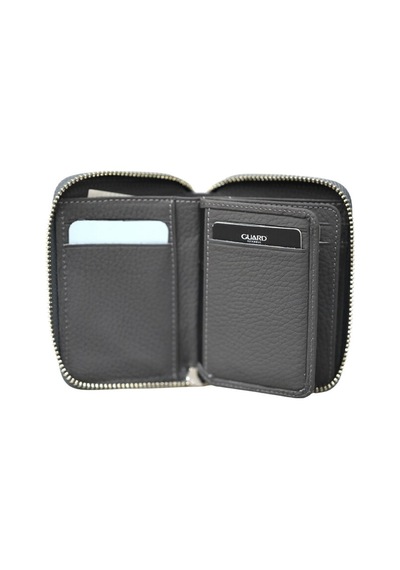Guard Antrasit Hakiki Deri Fermuarlı Guti Mat Deri Mini Cüzdan - Grd250207wt1849 Diğer Çok Renkli