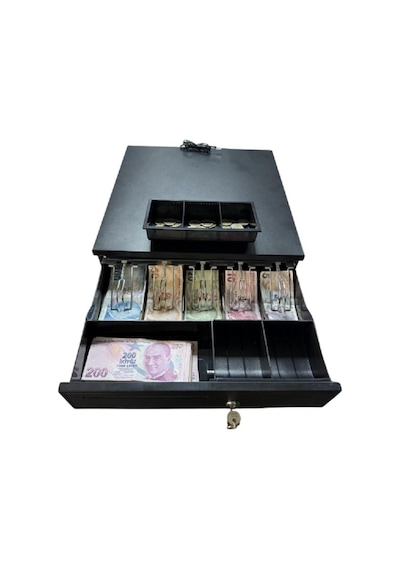 Netum Para Çekmecesi Büyük Boy Elektronik Sistem 5 Adet Banknot 5 Adet Madeni Para Gözlü Pls Sürgü 41 X 41 Ecd