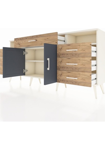 Arges Konsol 4 Raflı 7 Çekmeceli 2 Kapaklı 176x30x83 Aytaşı-antrasit/çam Antrasit/çam Arges Konsol 4 Raflı 7 Çekmeceli 2 Kapaklı 176x30x83 Aytaşı-antrasit/çam Antrasit/çam