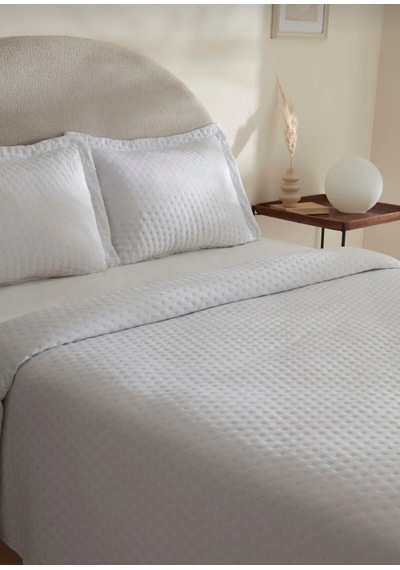 Karaca Home Breeze Soft Çift Kişilik Yatak Örtüsü Takımı Ekru Be Beyaz