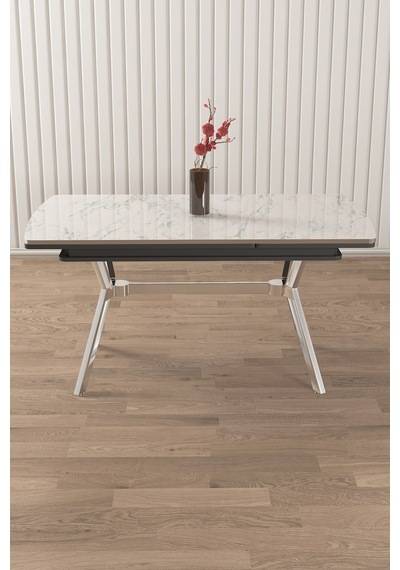 Canisa Nis Serisi 89x150 Açılabilir Lak Panel Beyaz Mermer Krom Ayak Masa Takımı Ve 6 Antrasit Sandalye Masa Beyaz Mermer Sandalye Antrasit Ayaklar Gold Canisa Nis Serisi 89x150 Açılabilir Lak Panel Beyaz Mermer Krom Ayak Masa Takımı Ve 6 Antrasit Sandalye Masa Beyaz Mermer Sandalye Antrasit Ayaklar Gold
