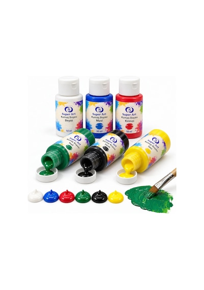 SuperArt Kumaş Boyası Seti 6'lı 6 x 50 ml