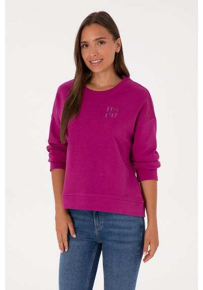 U.S. Polo Assn. Kadın Fuşya Bisiklet Yaka Basic Sweatshırt 50313565-VR023