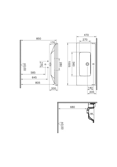 VitrA Integra Classic Etajerli Lavabo 100 CM 7002B003-0001