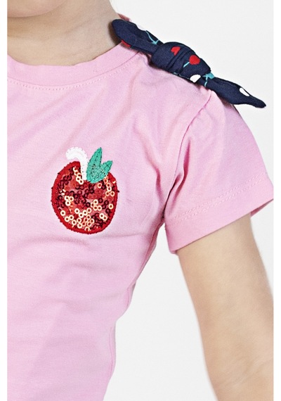 Harika Kids Kız Bebek Kaprili Kısa Kollu Apolet Baskılı Yazlık Basic Alt-üst Takım 6-24 Ay 001