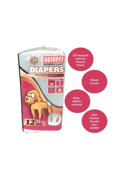 Hushpet Ultra Emici Köpek Külot Çiş Pedi Xl 12li