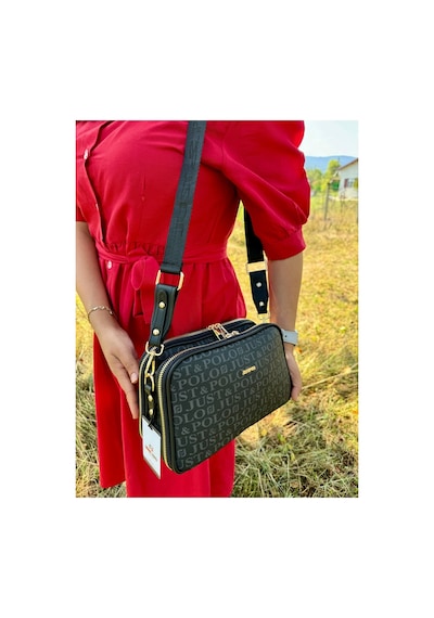 Just Polo Kadın Monogram Baskılı Yeni Sezon Omuz Çantası 232053mh Siyah 57603480