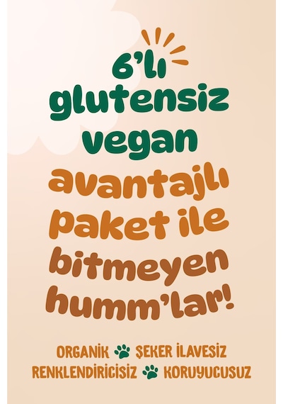 Hummorganic Organik Glutensiz Vegan Mini Küpler Atıştırmalık Paketi - 6 adet (2 çeşit)