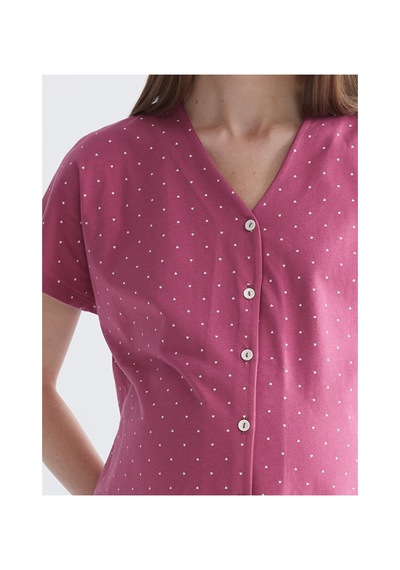 Lcw Dream Bordo V Yaka Desenli Hamile Pijama Takımı