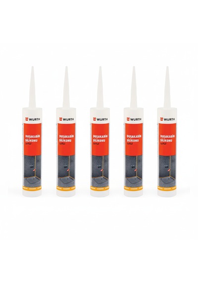 Würth Duşakabin Silikonu Şeffaf Su Geçirmez Ve Sızdırmaz 310 Ml 5 Adet Şeffaf