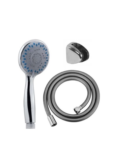 Ahlez 4 Fonksiyonlu Duş Başlığı Pvc Duş Hortum Mafsal Duş Set Krom