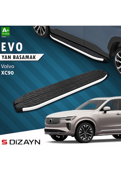 S-dizayn Volvo Xc90 Makyajlı Hybrid Evo Aluminyum Yan Basamak 203 Cm 2024 Üzeri A+ Kalite