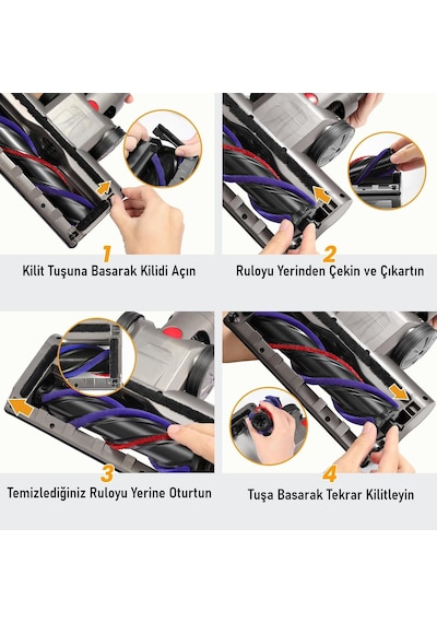 Dyson V8/v10/v11/v15 Uyumlu Yüksek Performanslı Valkyrie Elektrikli Döner Işıklı Zemin Fırçası Başlığı