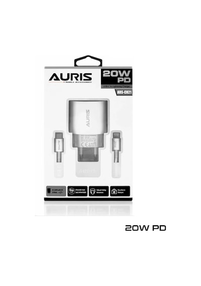 Auris PD Apple Uyumlu iPhone Yüksek Hızlı Şarj Cihazı Seti 20W