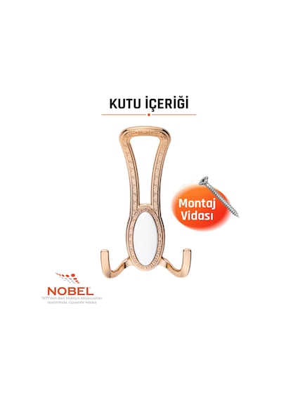 Seçi L Portmanto Askısı, Metal Vestiyer Askısı, 90 Gr, Dolap Ve Duvar Askılığı, Altin Vidalı