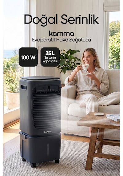Kac100 100w Evaporatif Hava Soğutucu Mobil-portatif Klima İle Ferahlatıcı Hava