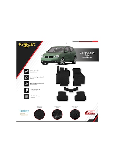 Volkswagen Polo 2002-2009 3D Havuzlu Paspas