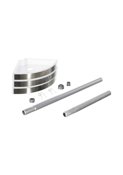 Primanova Aynalı Köşe Seti Alu. Şeffaf Naturel M-n06-16 Sku: Smg8690010231376 Açık Gri