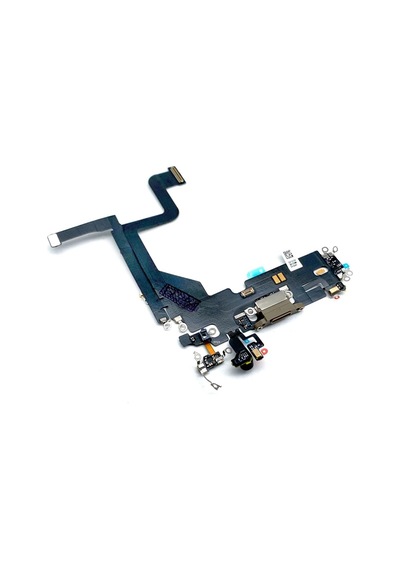 Apple Uyumlu iPhone 13 Pro Şarj Soketli Mikrofon Film Flexi Bordu - Gece Yarısı Çok Renkli