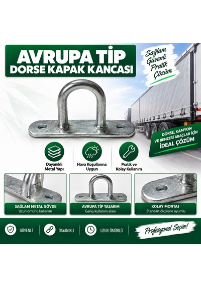 Avrupa Tip Dorse Kapak Kancası U Tip 30 Mm / 5 Adet