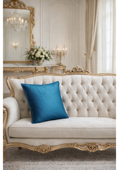 Kırlent Kılıfı Lüks Kadife Mavi - 837516145 Mavi