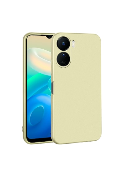 Zore Vivo Y16 Kılıf Omsy Premier Silikon Kapak - Gold