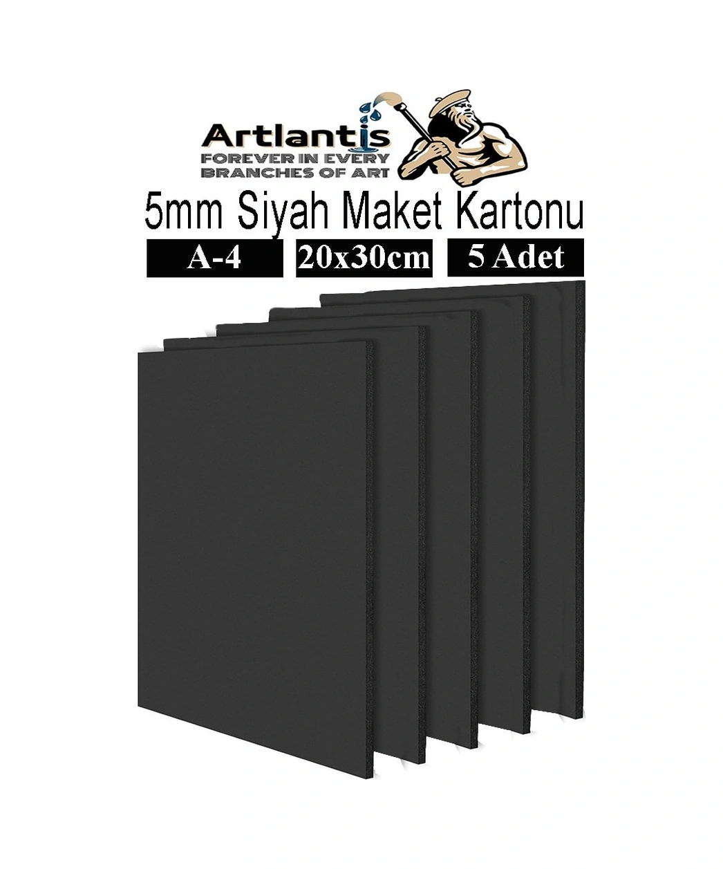 Maket Kartonu Siyah Fotoblok 5 Mm A4 20x30 Cm 5 Adet Hobi Sanat Okul Köpüklü Straforlu Maket Kartonu Maket Yapımı