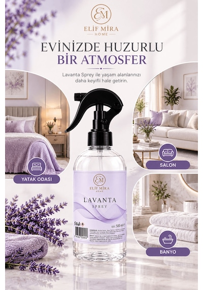 Oda Kokusu Sprey Lavanta Kalıcı Oda Parfümü 500 Ml