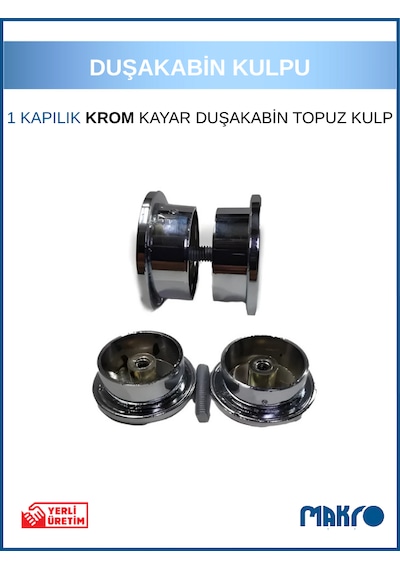 Sürgülü - Kayar Duşakabin Kulp Krom Cam Duşakabin Kulbu Krom