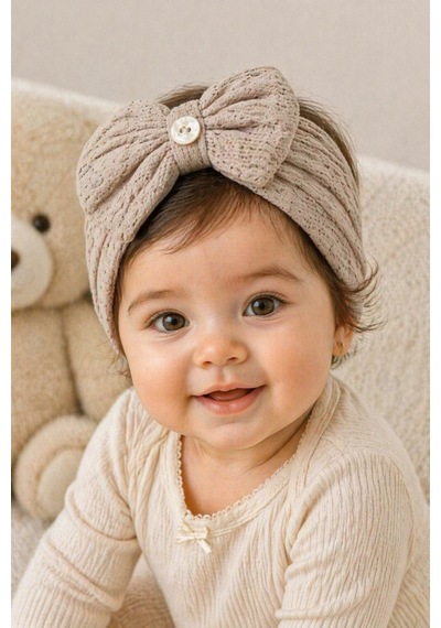 Baby & Modher Anne Bebek Beatıful Bandana Farklı Renk Ve Tarzları 1580 Vizon Vizon