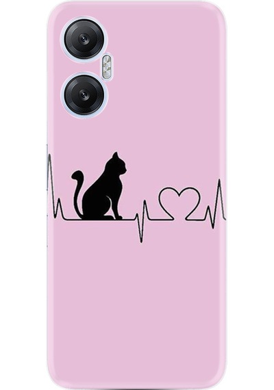Infinix Hot 20 Kılıf Resimli Desenli Baskılı Silikon Pink Cat Heart 1303