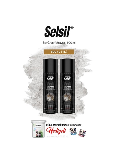 Selsil Sıvı Gres Yağlayıcı, 500 Ml 2 Adet Ve Rosie Pamuk