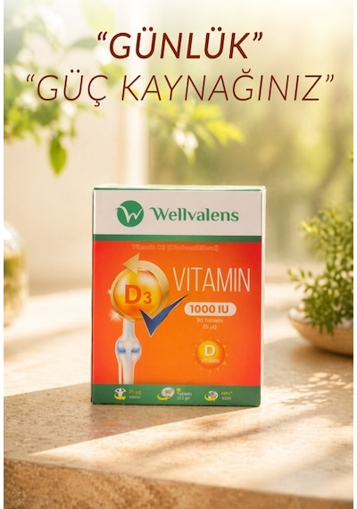 Wellvalens D3 Vitamini 1000 Iu Günlük D Vitamini Takviyesi 90 Tablet