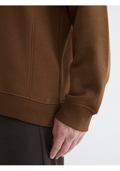 Lcw Vision Kahverengi Polo Yaka Erkek Kalın Sweatshirt