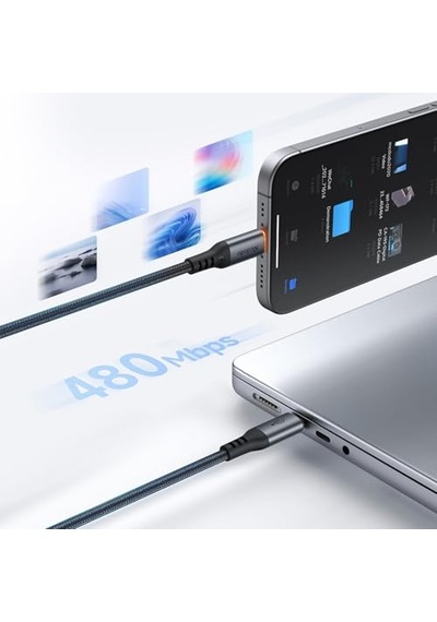 Ca-2040 Type-c Type-c 100w Pd Hızlı E-marker Çipli Örgü Poweroff Kablo 1.2m Siyah Diğer
