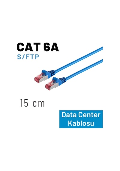 Irenıs 15 Cm Cat6a S/ftp Ethernet Data Center Patch Kablo, Mavi