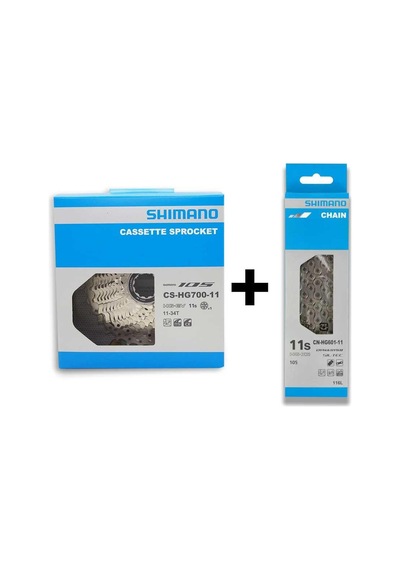 Shimano Cs-hg700-11 105 11-34t Ruble + Shimano Cn-hg601 Zincir 11 Gri