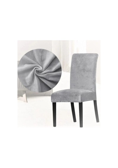 Sandalye Kılıfı. 6 Lı. Kaliteli Kadife Kumaş. Kenarları Lastikli En Boy Likralı Kılıf. Gri Rengi Gri - 35348500 Gri