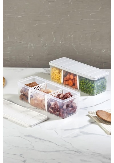 Selka Home 8 Adet 2 Lt. Nora Bölmeli Organizer  Buzdolabı Buzluk Düzenleyici Saklama Kabı