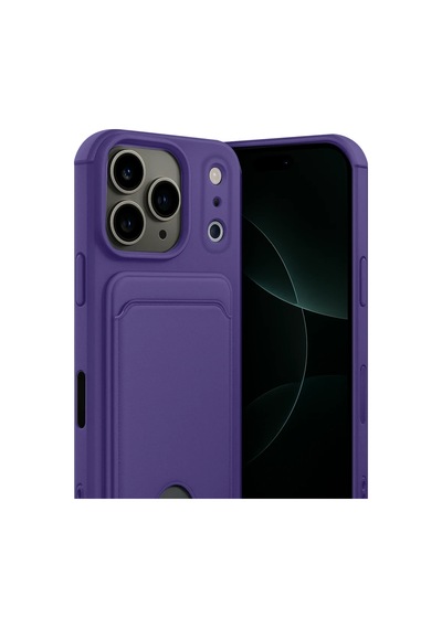 Apple  Uyumlu   iPhone 17 Pro Kelvin Kartvizitli Silikon - Derin Mor