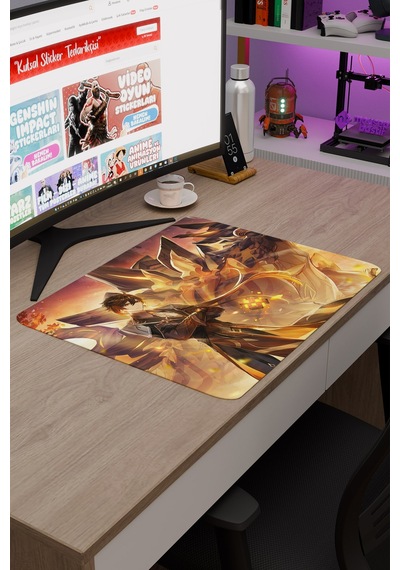 Zhongli Genshin Impact Anime Gacha V1 - 48x40 Xl Gaming Mouse Pad Fare Altlığı