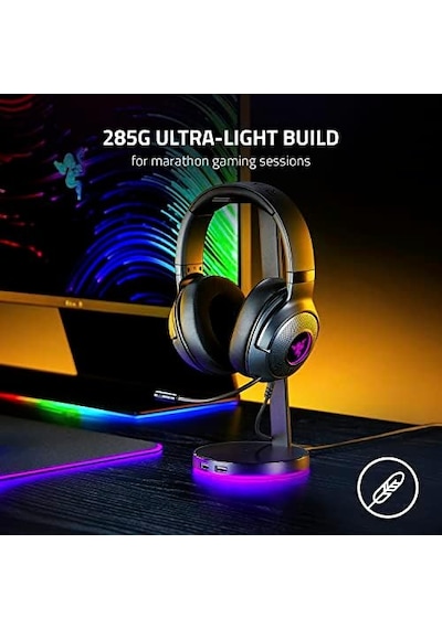 Razer Kraken V3 X Usb - Kablolu Usb Oyun Kulaklığı 285 G'da Ultra Hafif, Triforce 40 Mm Sürücüler, Hyperclear Kardioid Mikrofon, 7.1 Surround Ses, Chroma Rgb Siyah