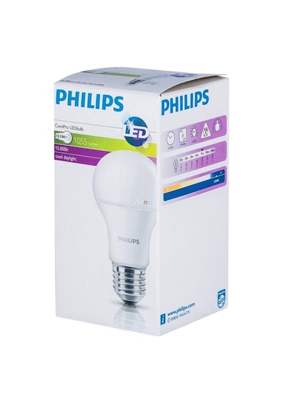Philips Corepro 9.5W 60W 806 Led Ampul/Beyaz Işık 6500K E27 Duy Philips Corepro 9.5W 60W 806 Led Ampul/Beyaz Işık 6500K E27 Duy