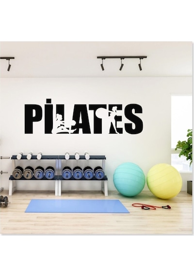 Pilates Spor Dekoratif Duvar Dekor Sticker 105 X 40 Cm