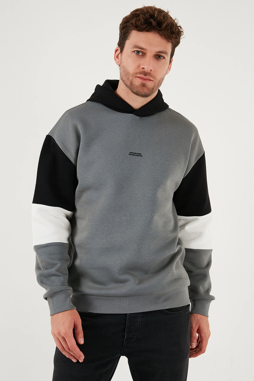 Buratti Pamuklu Relaxed Fit Kapüşonlu Içi Tüylü Yumuşak Şardonlu 2' Li Paket Erkek Sweat 5905299S2 Taş-Açık Haki