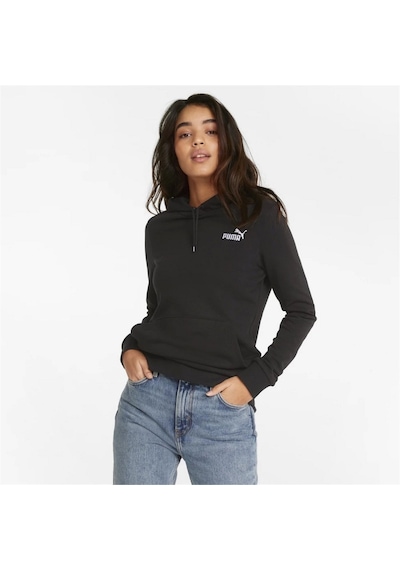 Puma Ess+ Embroidery - Kadın Siyah Kapüşonlu Spor Sweatshirt Siyah